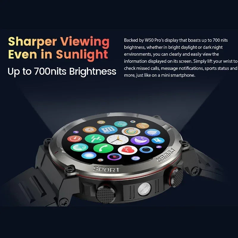 [World Premiere] Blackview W50 Pro Smartwatch 1.45" HD Display Flashlight Bluetooth Phone Call 960mAh Rugged Smartwatch