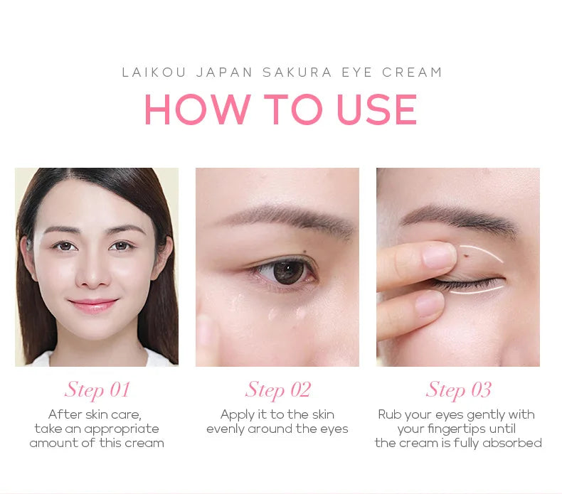 LAIKOU Sakura Eye Cream Anti Dark Circles Remove eye Bags Moisturizing Anti-aging Beauty Health Eyes Skin Care Cosmetics