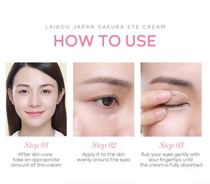 LAIKOU Sakura Eye Cream Anti Dark Circles Remove eye Bags Moisturizing Anti-aging Beauty Health Eyes Skin Care Cosmetics