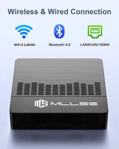 MLLSE Mini PC M2 Air Intel Gemini Lake N4000 Intel J3710 6GB RAM 128GB ROM Dual-Band WiFi Bluetooth USB Mini Computer