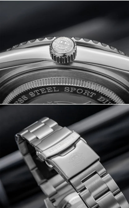 ADDIESDIVE Luxury Men's Analog Watch BGW9 Luminous Ceramic Bezel Bubble Mirror Glass Diver's Watch 200m Quartz Watches AD2068