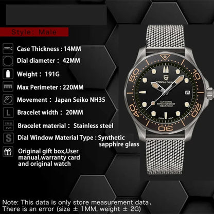 2025 New PAGANI DESIGN 007 Men's Watches Luxury Automatic Watch For Man Mechanical Wristwatches NH35 Men Gift AR Sapphire Mirror