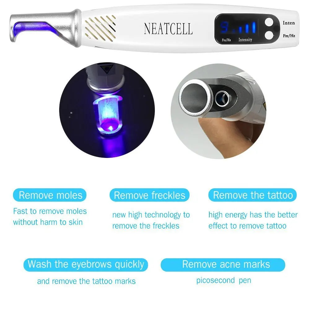 Picosecond Laser Pen Freckle Tattoo Removal Dark Spot Remover Blue & Red Light Machine Portable Scar Mole Remover Beauty Care