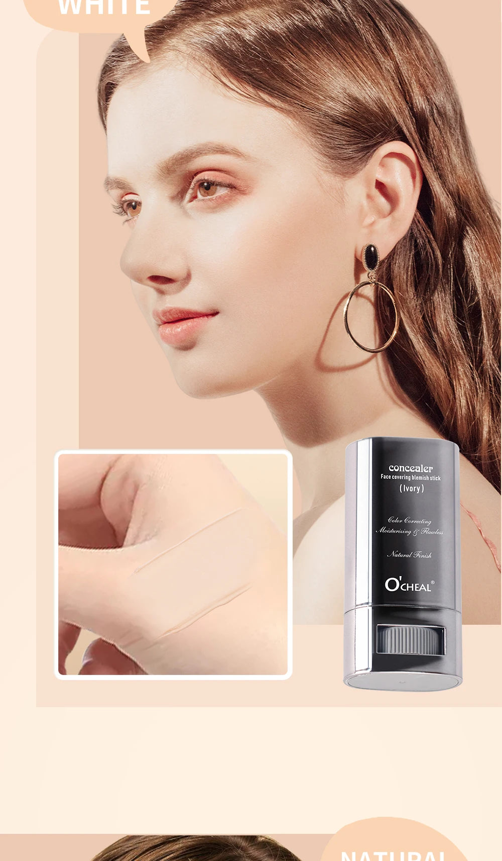 Ocheal Face Foundation Contour Stick Long-wear Lightweight Brighten Stick  Face Concealer Blemish Contouring Beauty Makeup