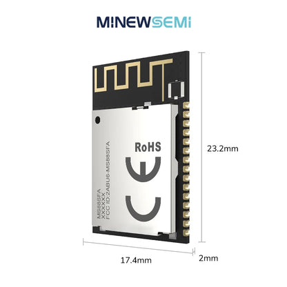 MS88SFA nRF52833 Module 29 GPIO 600 M Long Rang -96dBm to 4.9 mA Low Power Built-in PA/LNA PCB Antenna