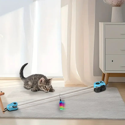 Interactive cat and dog chase toy, USB charging automatic bait, used for pet exercise and training, durable plastic material