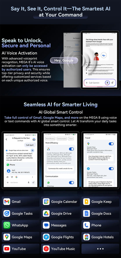 Blackview MEGA 8 Tablet - 13" FHD+ 90Hz Display Android 15 11000mAh 50MP Camera 4G Pad PC