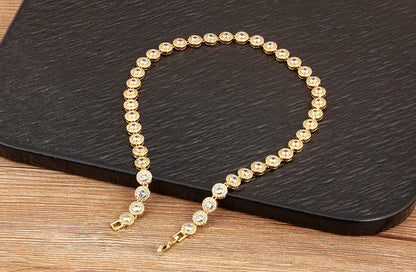 Nidin New Arrival Romantic Heart/Round Shape Shiny Crystal Zircon Chain Necklace For Women Female Valentine's Day Jewelry Gifts