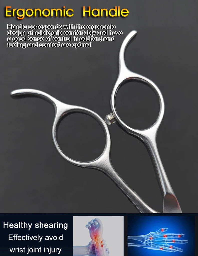 Professional pet scissors, pet beautician uses natural curved fishbone teeth scissors 440C, 7"dog hair trimming tool