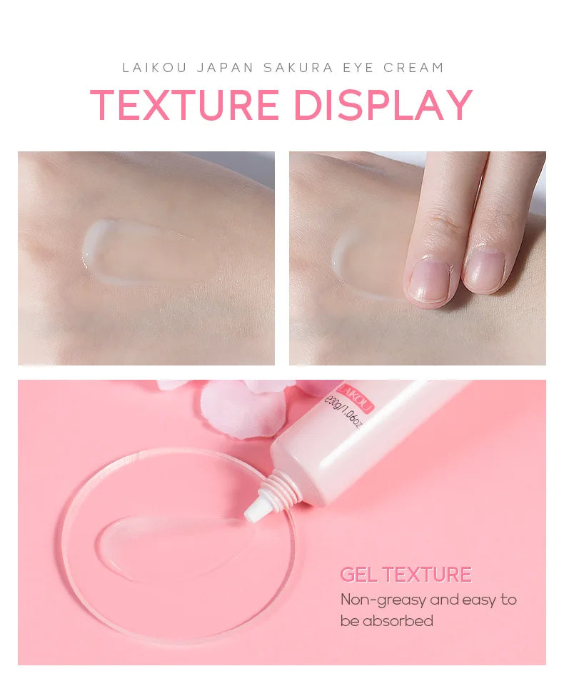 LAIKOU Sakura Eye Cream Anti Dark Circles Remove eye Bags Moisturizing Anti-aging Beauty Health Eyes Skin Care Cosmetics