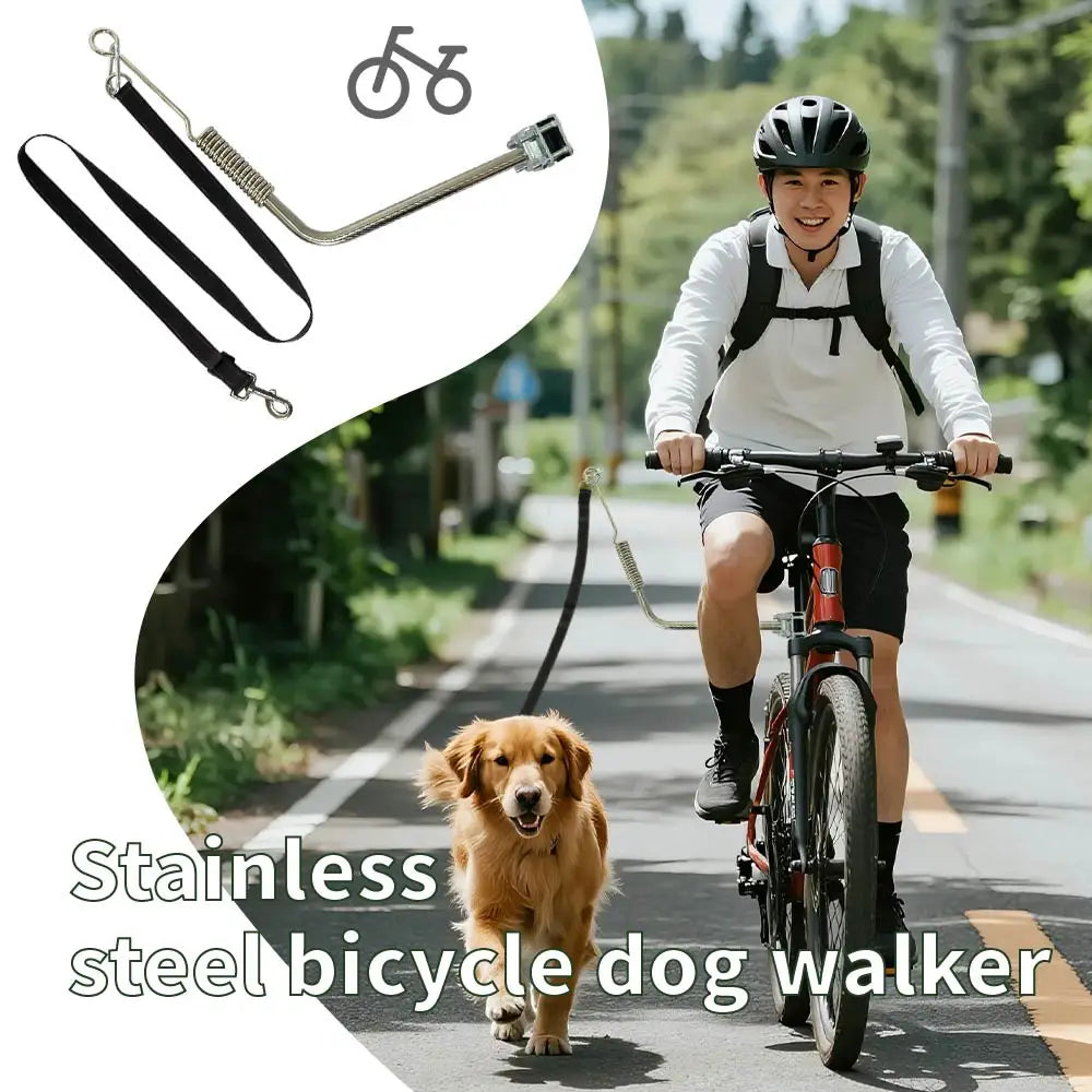 Adjustable Elastic Bike Leash Dog Stick Pet Traction Outdoor Cycling Dog Walking Buffer Stretchable Dog Leash Bike Accessory