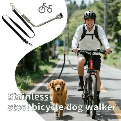 Adjustable Elastic Bike Leash Dog Stick Pet Traction Outdoor Cycling Dog Walking Buffer Stretchable Dog Leash Bike Accessory