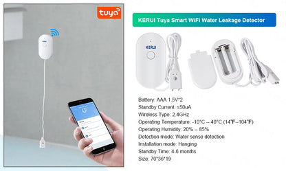 KERUI W202 Home Security Alarms WIFI GSM Alarm System Kit Tuya Smart Remote Control with Motion Detector Door Sensor for House