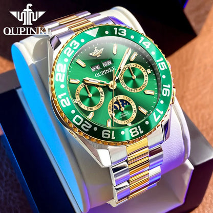 OUPINKE 3271 Original Waterproof Watch For Man Stainless Steel Strap Fashion Automatic Mechanical Wristwatch Luxury Men Gift