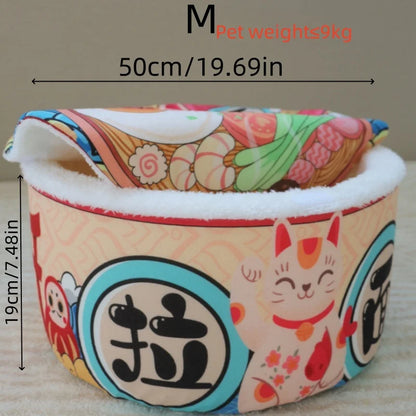 Pet Dog Cat House Kennel Super Large Instant Noodle Warm Dog Cat Nest Beds Cushion Cup Cozy Nest