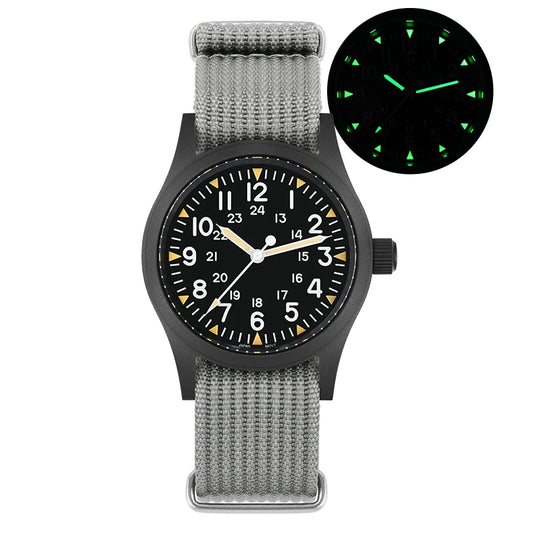 Militado ML05 38mm vintage field watch with sapphire crystal