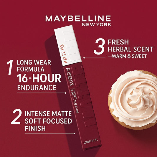 Maybelline Kiss Peach Kiss #210N Long-Lasting Color Boost Matte Liquid Lipstick for Women Resistant to Smudging And Fading