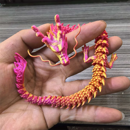 30CM 90cm 3D Printed Conjoined Divine Dragon Ornaments Joints Can Move Creative Dragon Plants Rockery Fish Tank Decoration