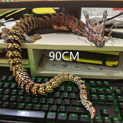 30CM 90cm 3D Printed Conjoined Divine Dragon Ornaments Joints Can Move Creative Dragon Plants Rockery Fish Tank Decoration