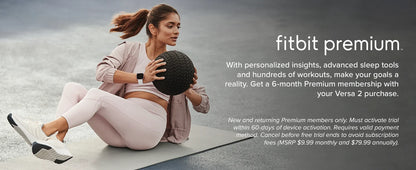 Versa 2 Smartwatch – Heart Rate, Voice Assistant, Sleep & Swim Tracking, Black/Carbon