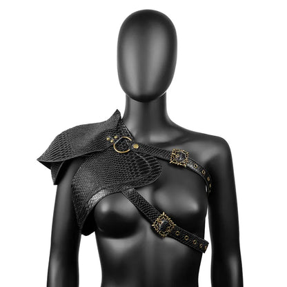 New European Medieval Steampunk Women's Armor Vest PU Leather Punk Shawl Halloween Cloak Female Makeup Dress Party Cosplay Props