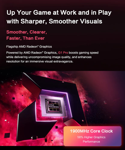 MLLSE G1 Pro Mini PC AMD Ryzen7 5700U DDR4 16GB RAM 512GB SSD WiFi6 BT5.2 Windows 11 Pro Mini Desktop Computer Gaming Work