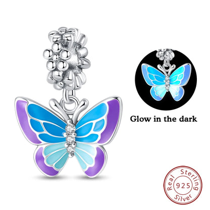 Charms Luminous Firefly Stars Cherry S925 Silver Pendants Beads 3mm DIY Party Christmas Fine Jewelry Making Gifts