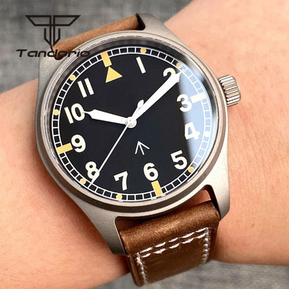 Tandorio Titanium Ultralight Dive 39mm Men's Pilot Watch Automatic Miyota 8215/PT5000 Movt AR Sapphire 20BAR Waterproof Luminous