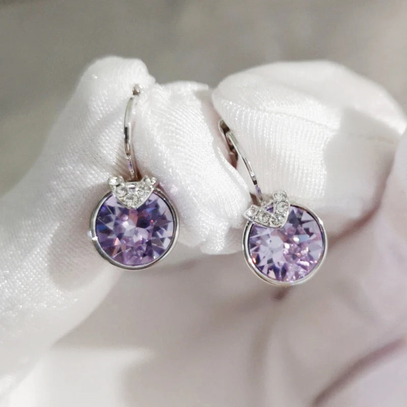 Fashion Small Bella Boucle D'oreille Femme made with Crystal from Austria for Women Wedding Party Jewelery Accessory Bijoux Gift