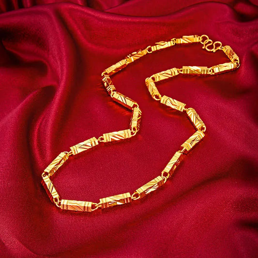 Hip Hop Style Gold Plated Color 6mm-8mm Hexagonal Men's Fashion Necklace Jewelry Party Birthday Gift