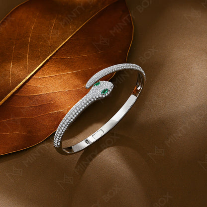 MINTYBOX Snake S925 Silver Moissanite Bracelets for Women Lab Diamond 16-19cm 18k Gold Plated Wedding Luxury Fine Jewelry Gift