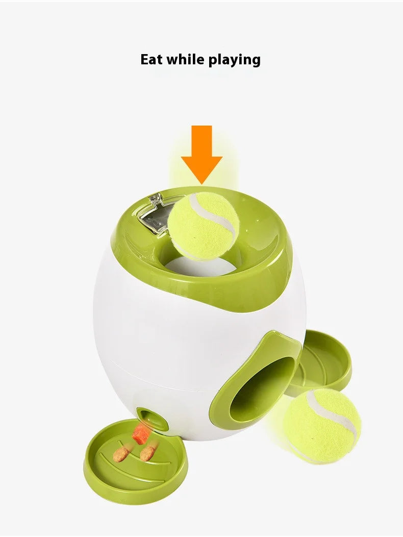 Dog Tennis Ball Food Reward Machine, Interactive Puzzle Toy with Slow Food Dispenser,Outdoor Training Toys Ball Launcher For Pet