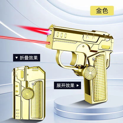 Personalized Folding Fidget Spinner Decompression Inflatable Lighter, Metal Windproof Red Flame Fashionable Cigarette Lighter