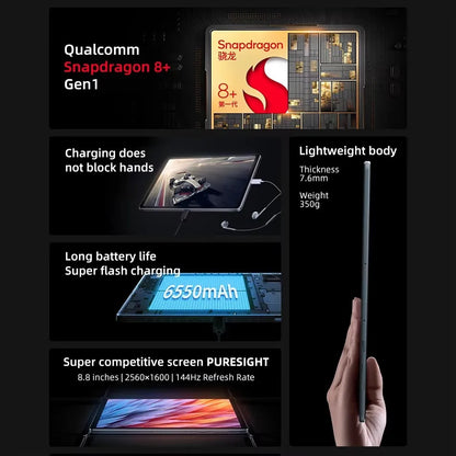 Global ROM Lenovo Pad LEGION Y700 2023 Tab 12GB 256GB Snapdragon 8+ 144Hz 8.8'' Display Dual Type C Interface Gaming Tablet