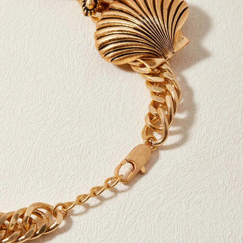 Seastar shell retro niche style necklace