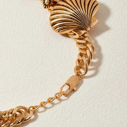 Seastar shell retro niche style necklace