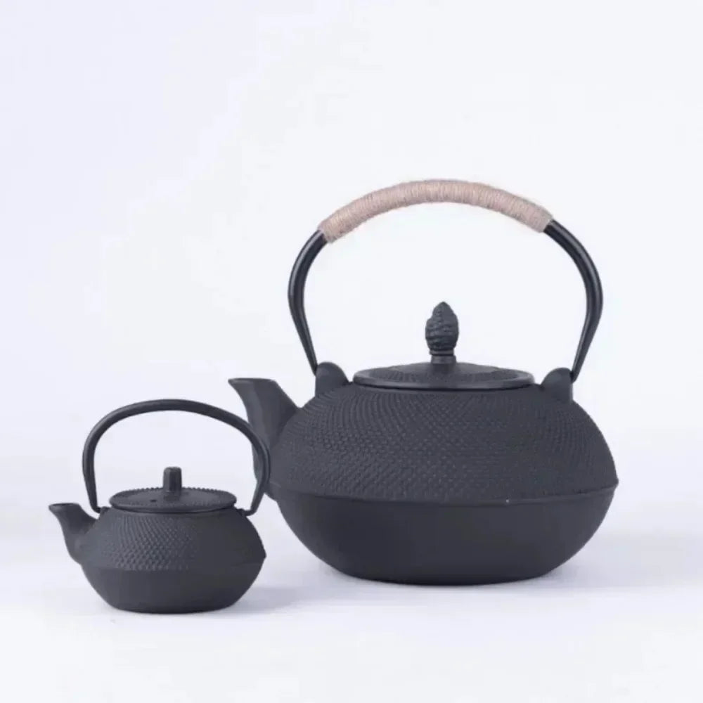 Iron Teapot Handmade Antique Cast Japanese Style Tea Kettle for Boiling Water Accessory Set Charcoal Stove Kitchen Teaware Set