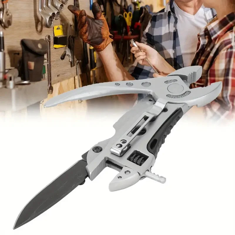 9 in 1 Multitool Keychain Plier - Accessories for Handyman,Adjustable Wrench,Screwdriver,Pliers,Knife,and More Compact,Portable