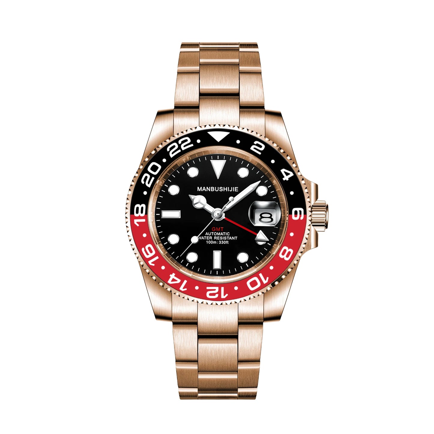 CUSTOM NH34 GMT Stainless Steel Sapphire Glass Watches reloj Waterproof Watch for man Automatic Movement Mechanical Men's Watch