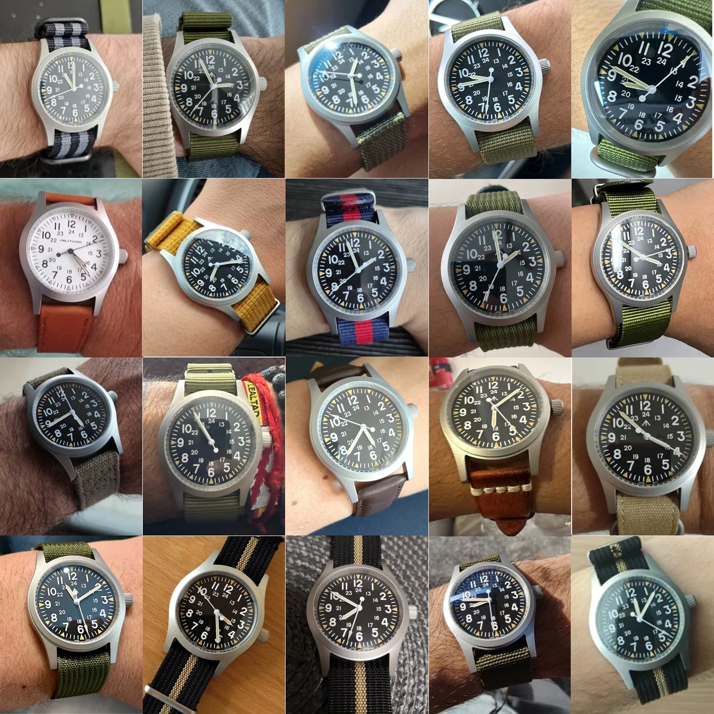 Militado ML05 38mm Vintage Watch VH31 Quartz Movement Field Watches Domed Sapphire Crystal With High Clear AR Coating Wristwatch