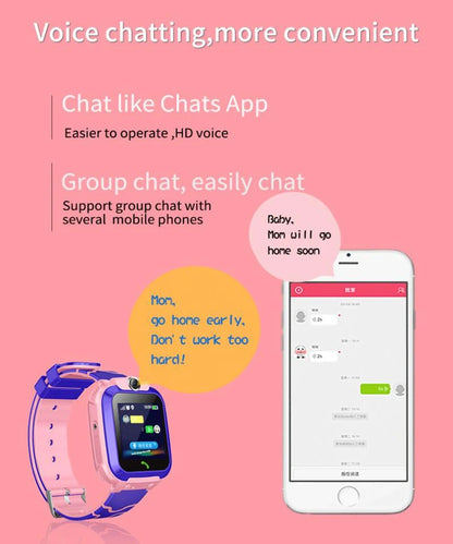 Fashion Q12 Kids Smart Watch IP67 Waterproof SOS Camera Phone 2G SIM Card Voice Call LBS Location Child Clock Smartwatches Gift