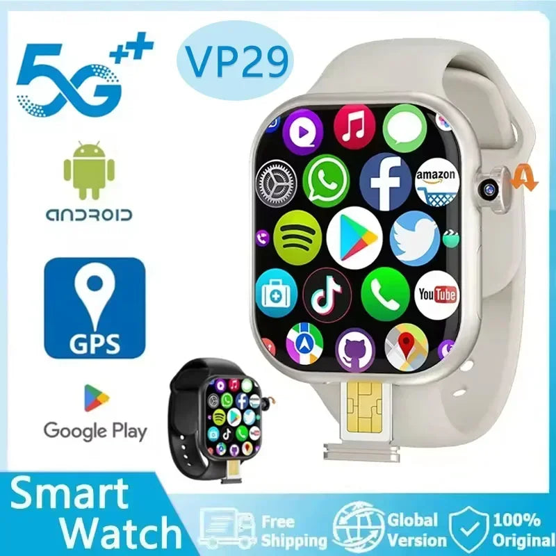 VP29 Smartwatch with rotating camera 2.29-inch AMOLED screen 490x580 Global Edition supports SIM WiFi GPS video calling
