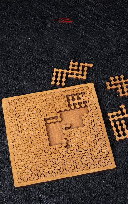 Impossible Wooden IQ Jigsaw Puzzle – 10-Level Brain Teaser Tangram Board Game