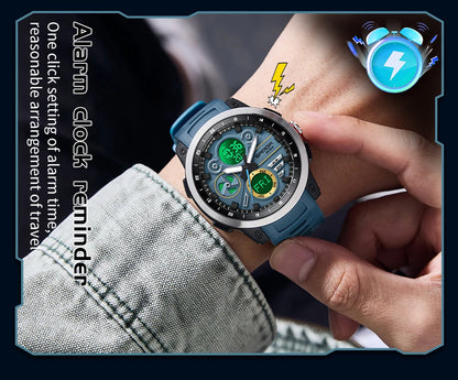 SANDA Men Sport Wristwatch TPU Strap Waterproof Quartz Watch Dual Display Digital Luminous Male Clock Relogio Masculino