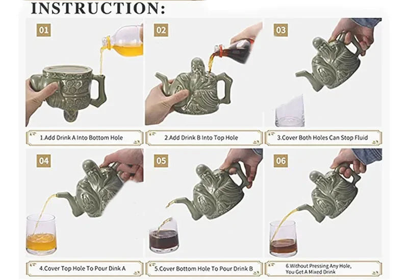 Chinese Trick Teapot – Handmade Ceramic Magic Pot for Tea, Wine & Coffee