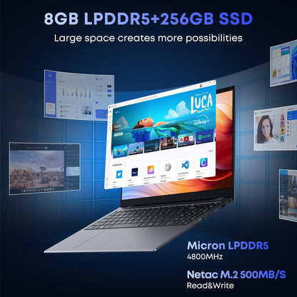 CHUWI GemiBook XPro Laptop 8GB LPDDR5 256GB SSD Intel N100/N150 UHD Graphics 12th Gen 14.1'' FHD 1920*1080 Windows 11 Laptops