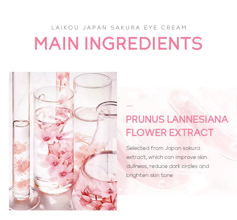 LAIKOU Sakura Eye Cream Anti Dark Circles Remove eye Bags Moisturizing Anti-aging Beauty Health Eyes Skin Care Cosmetics