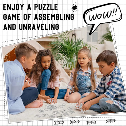 Metal Wire Puzzle Set – IQ Brain Teaser Disentanglement Ring Magic Trick Toy