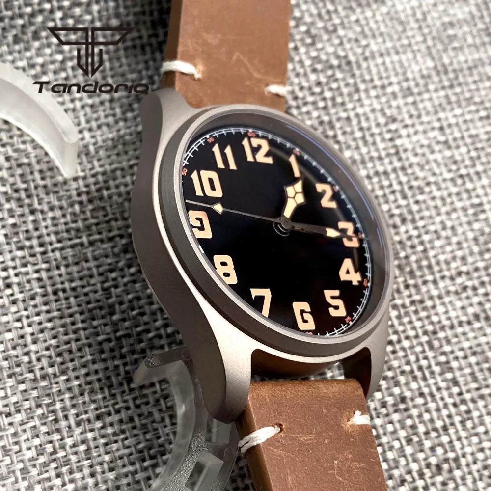 Tandorio Titanium Ultralight Dive 39mm Men's Pilot Watch Automatic Miyota 8215/PT5000 Movt AR Sapphire 20BAR Waterproof Luminous