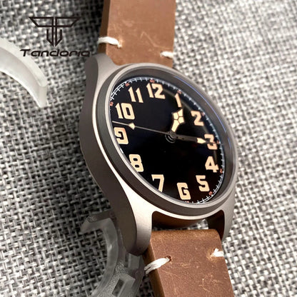 Tandorio Titanium Ultralight Dive 39mm Men's Pilot Watch Automatic Miyota 8215/PT5000 Movt AR Sapphire 20BAR Waterproof Luminous